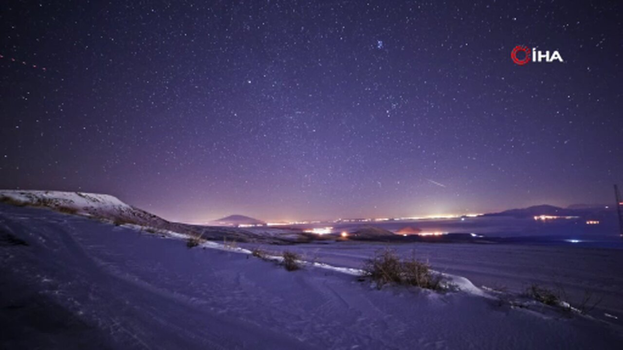 Geminid meteorları Bitlis'te kartpostallık manzaralar oluşturdu