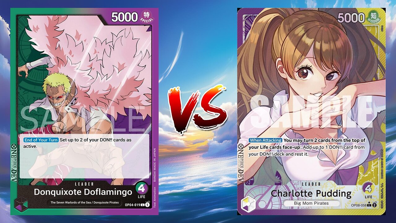 One Piece TCG Green Purple Doflamingo VS Charlotte Pudding!!