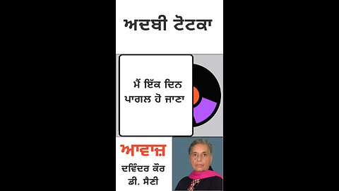 ਮੈਂ ਇੱਕ ਦਿਨ ਪਾਗਲ ਹੋ ਜਾਣਾ || ਅਦਬੀ ਟੋਟਕਾ