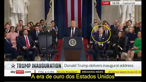 Discurso de posse de Donald Trump, na presença do presidente anterior e autoridades
