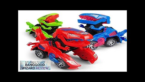 Electric Transforming T-Rex Dinosaur Car with Light Sound Animal Diecast Model Toys Review