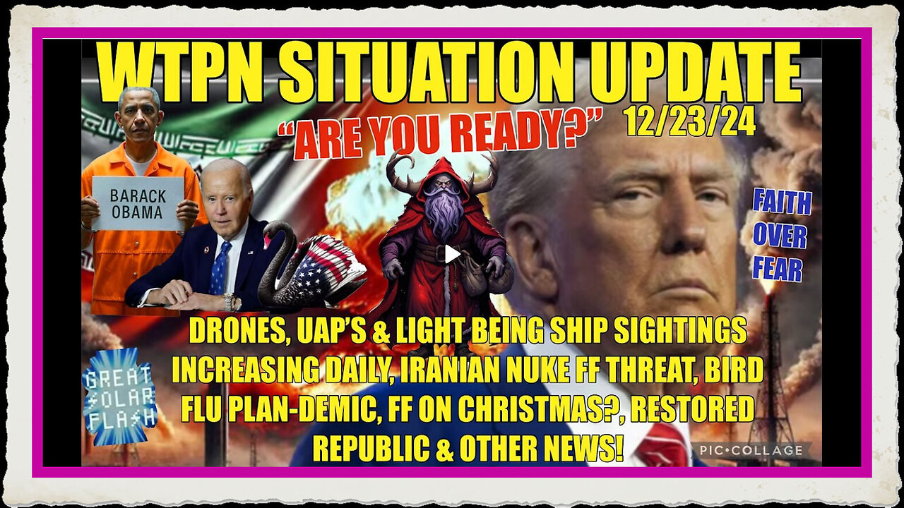 DRONES, UAPS SIGHTINGS INCREASING, BIRD FLU, IRANIAN NUKE FF, CHRISTMAS FF