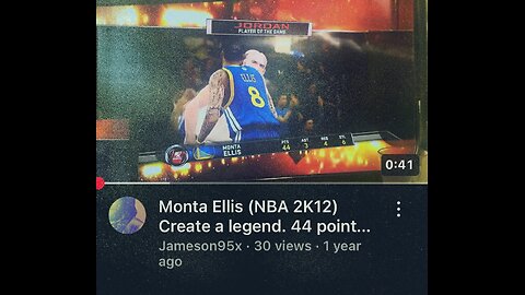 Monta Ellis (NBA 2K12) Create a legend. 44 points, 6 Steals vs Mavs. Player of the game.