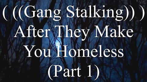 Gang Stalking - After They Make You Homeless (Part 1)