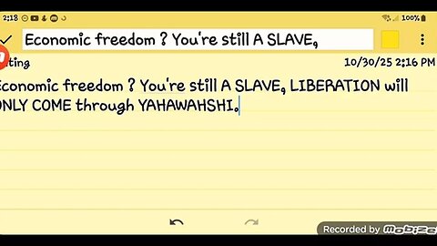 Economic freedom ? You're still A SLAVE, LIBERATION will ONLY COME through YAHAWAHSHI.