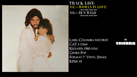 Barbra Streisand – Woman In Love (Full Record) - 1980 - CAT.# 1-11364