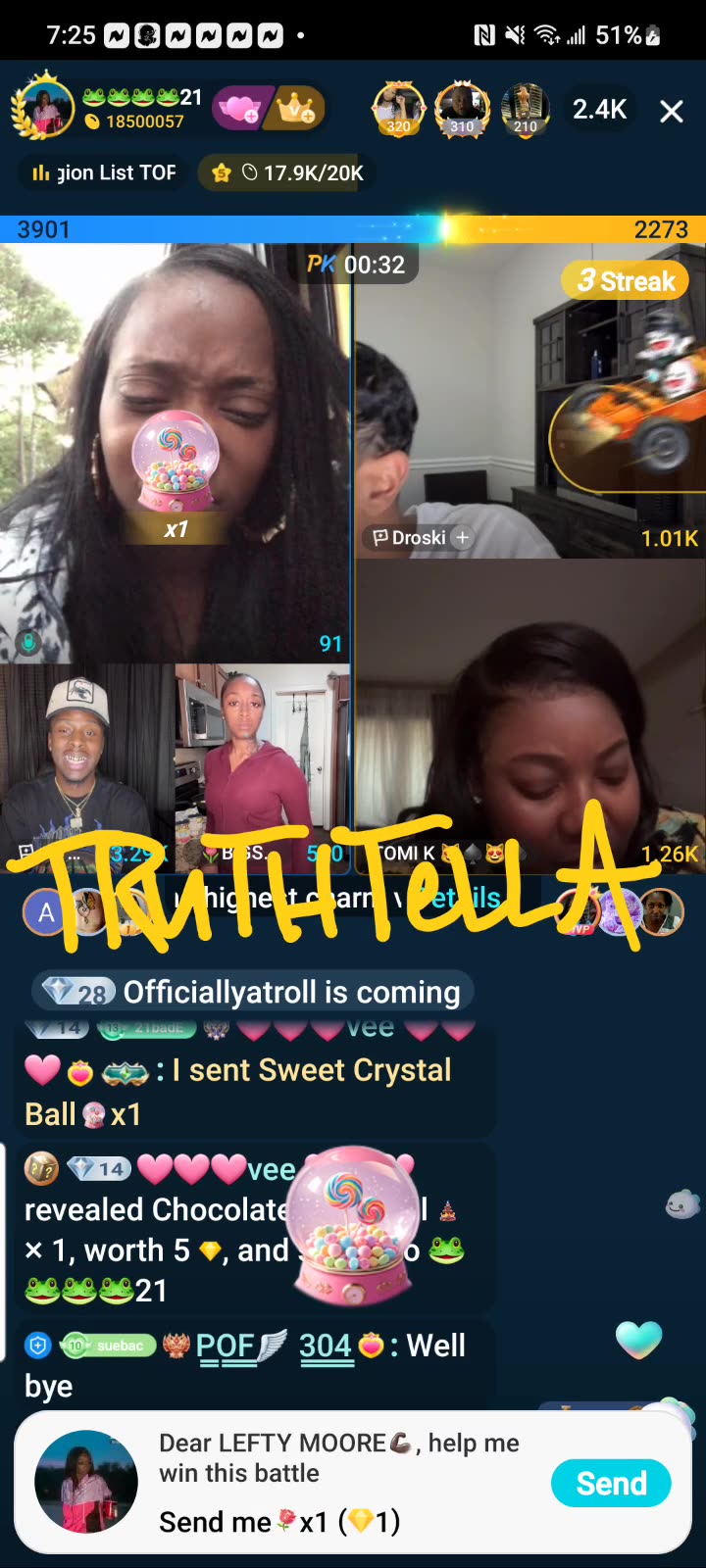 21BADBITCH, DROSKI, NOCAP, MADAM LO, PUMKEN, QUEEN TOMIKAY & BIG SUEWOO TEAM PK