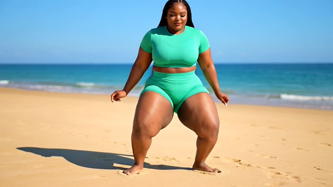 🔥 Big Booty BBW Twerking Plus Size Girls Ebony TikTok huge ass in beach