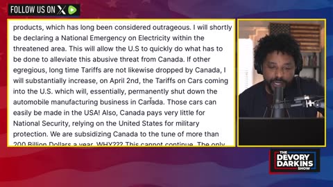 DeVory Darkins - Canada PANICS drops NIGHTMARE THREAT on Trump