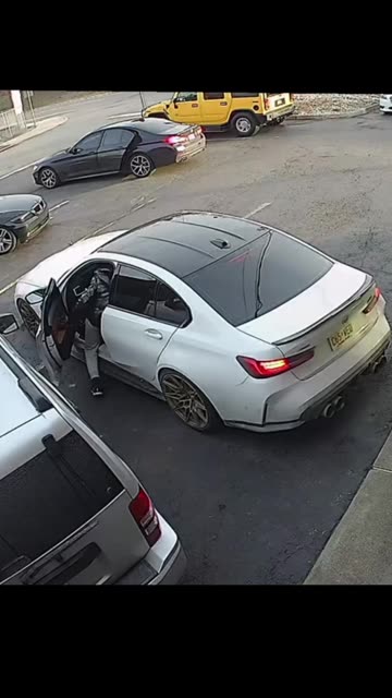 A thief tries to steal an expensive sports car, but its owner intervenes in time.