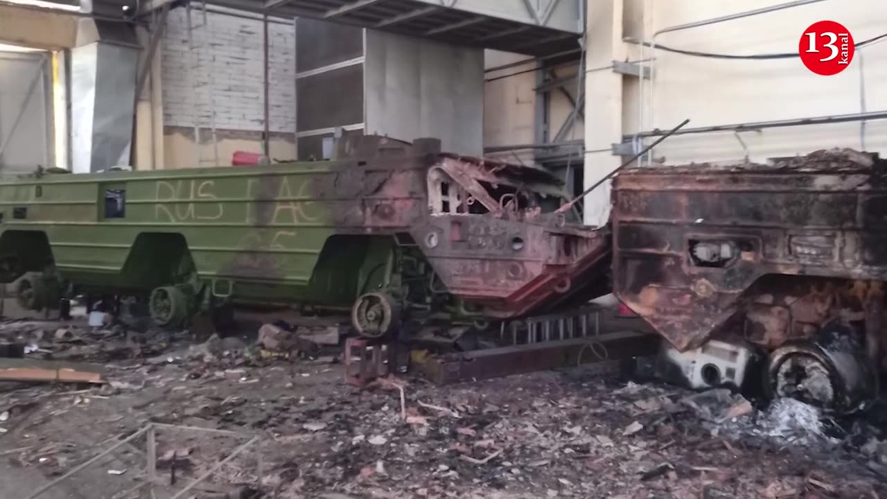 Ukrainian drone strike on Uralvagonzavod tank factory_ New tank graveyard in Russia