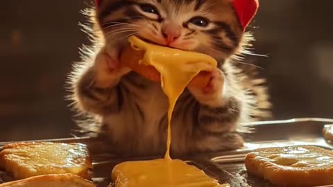 Cute Kitten Cooking😳🤗