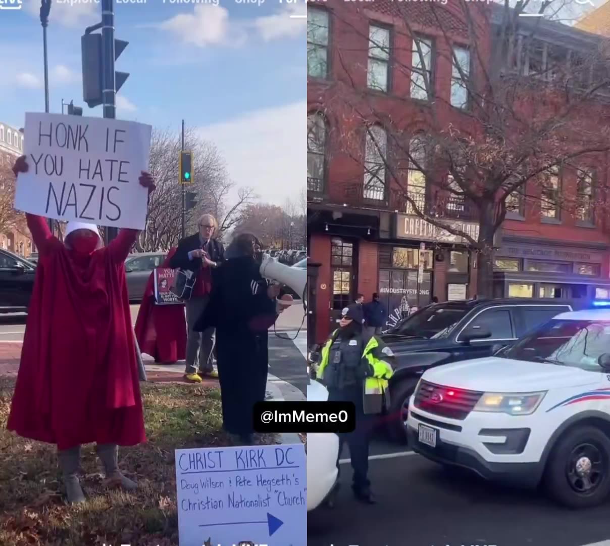 Unhinged leftists are protesting and screaming obscenities through megaphones right