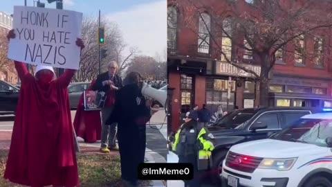 Unhinged leftists are protesting and screaming obscenities through megaphones right