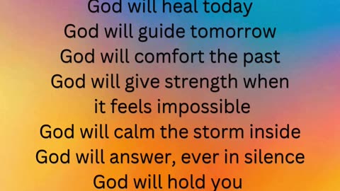 Jump in, God will do the rest