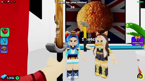 ROBLOX FOOD BATTLE... BURGER vs PIZZA vs TACO!! 💥😂