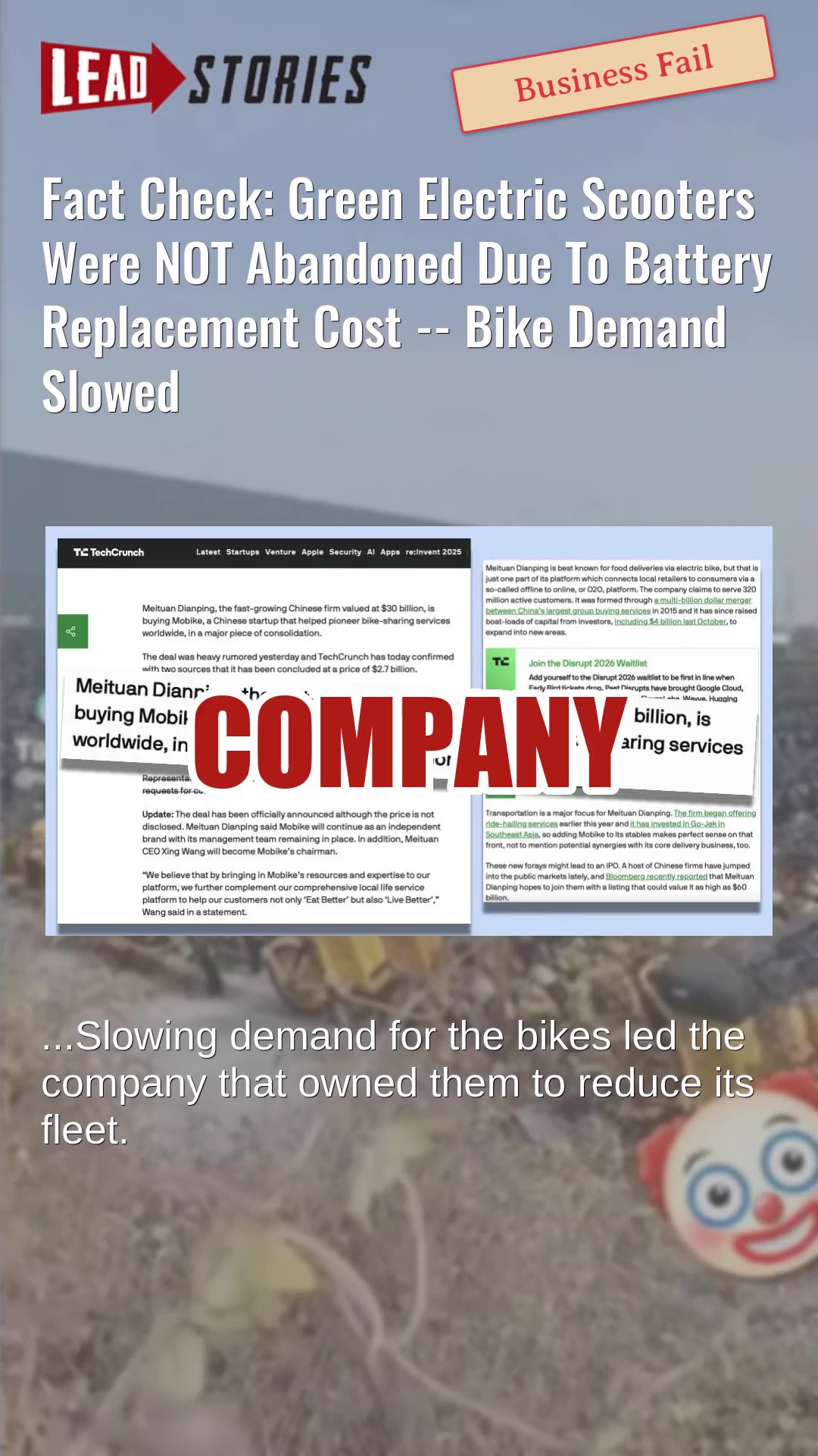 Fact Check: Green Electric Scooters NOT Abandoned Due To Battery Replacement Cost -- Demand Slowed