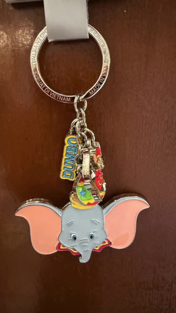 Disney Parks Dumbo the Flying Elephant Metal Keychain with Charms #shorts