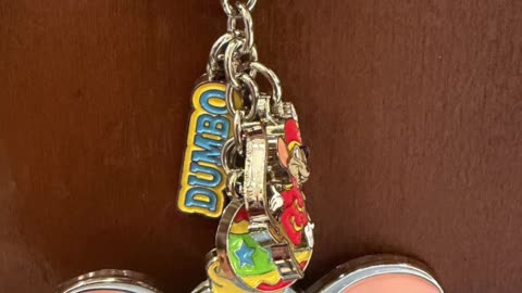Disney Parks Dumbo the Flying Elephant Metal Keychain with Charms #shorts