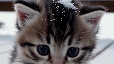 Snowy Kitty Adventure ❄️🐱 – Watch this fluff ball explore the snow!