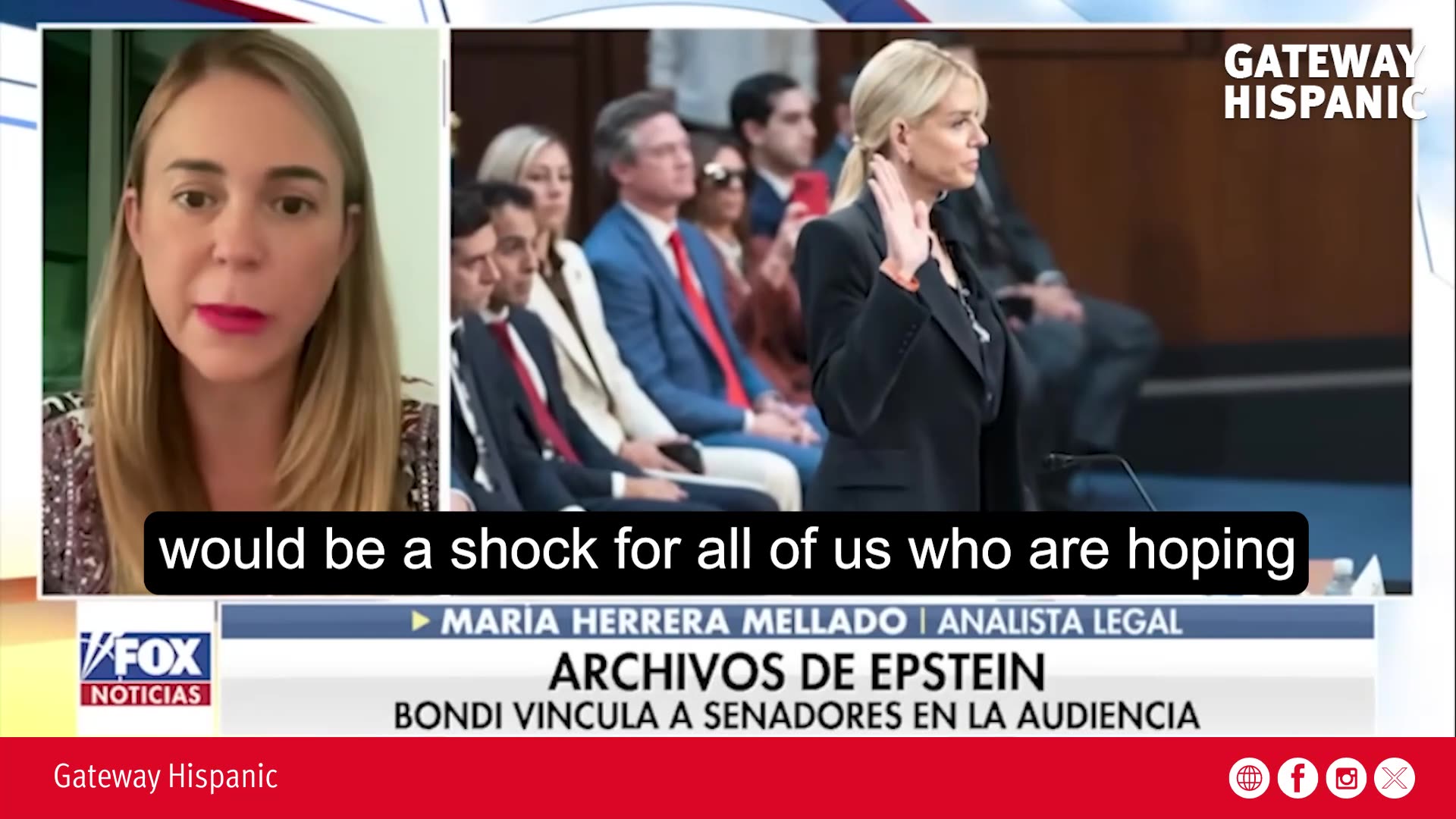 María Herrera sobre gestión de Pam Bondi entorno al Caso Epstein