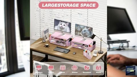 OPNICE Desk Organizers and Accessories, 2-Tier Computer Monitor Stand