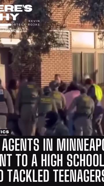 Video with ice agents kicking students down