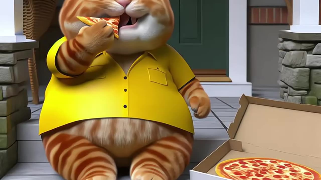 Cat Deliver Pizza