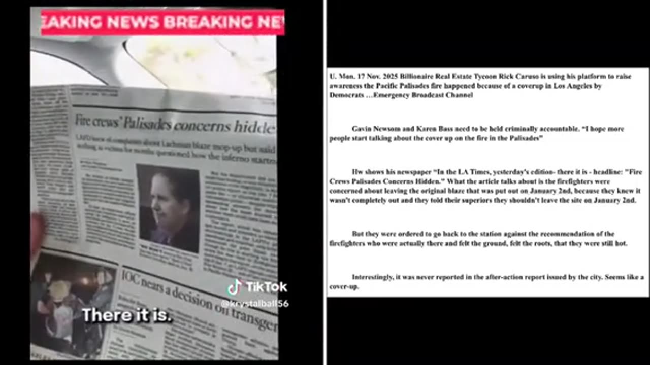 Palisades fire coverup ..
