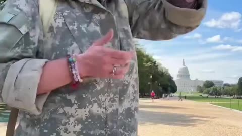 Liberal Woman Mocks National Guard In Washington DC
