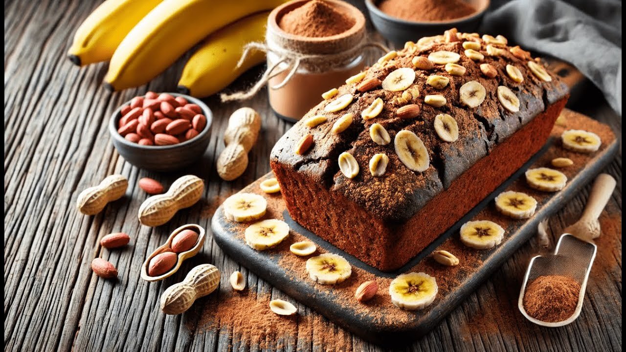 Chocolate Banana Bread with Peanuts