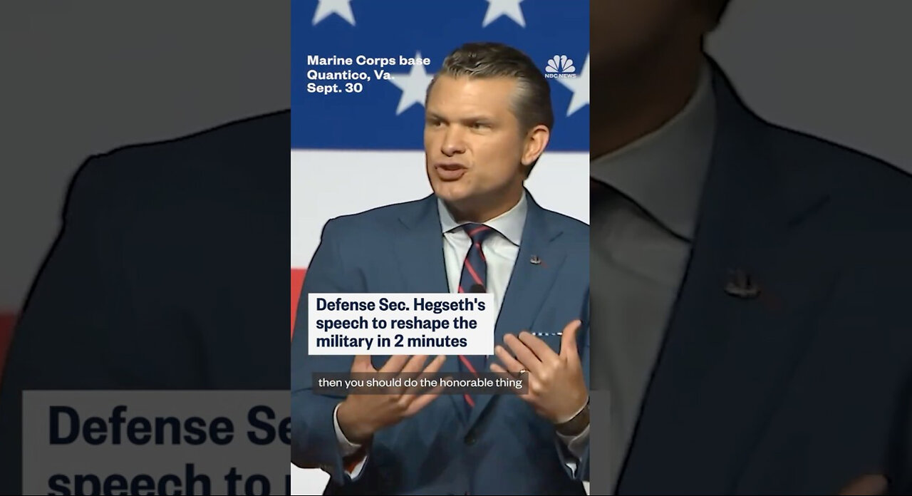 Defense Sec. Hegseth's speech to reshape the military in 2 minutes