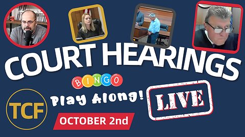 Court Coverage - Live Court Hearings - Oct 2nd - Judge Simpson, McNally, Boyd, West, and More