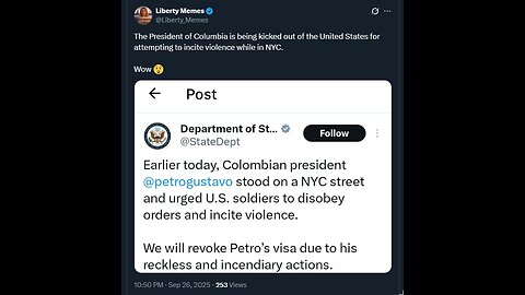 The communist President of Columbia stood inside of OUR Country and called on our Soldiers to disobe