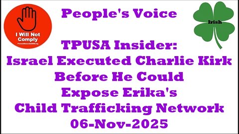 Israel Executed Charlie Kirk Before He Exposed Erika's Child Trafficking Network 06-Nov-2025