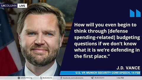 JD Vance in Europe: Standing Against EU Tyranny - UK Column News