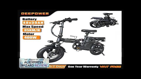 DEEPOWER Mini Foldable Ebike 400W 48V 30AH Removable Battery Multi-shock-absorbing Urban Review