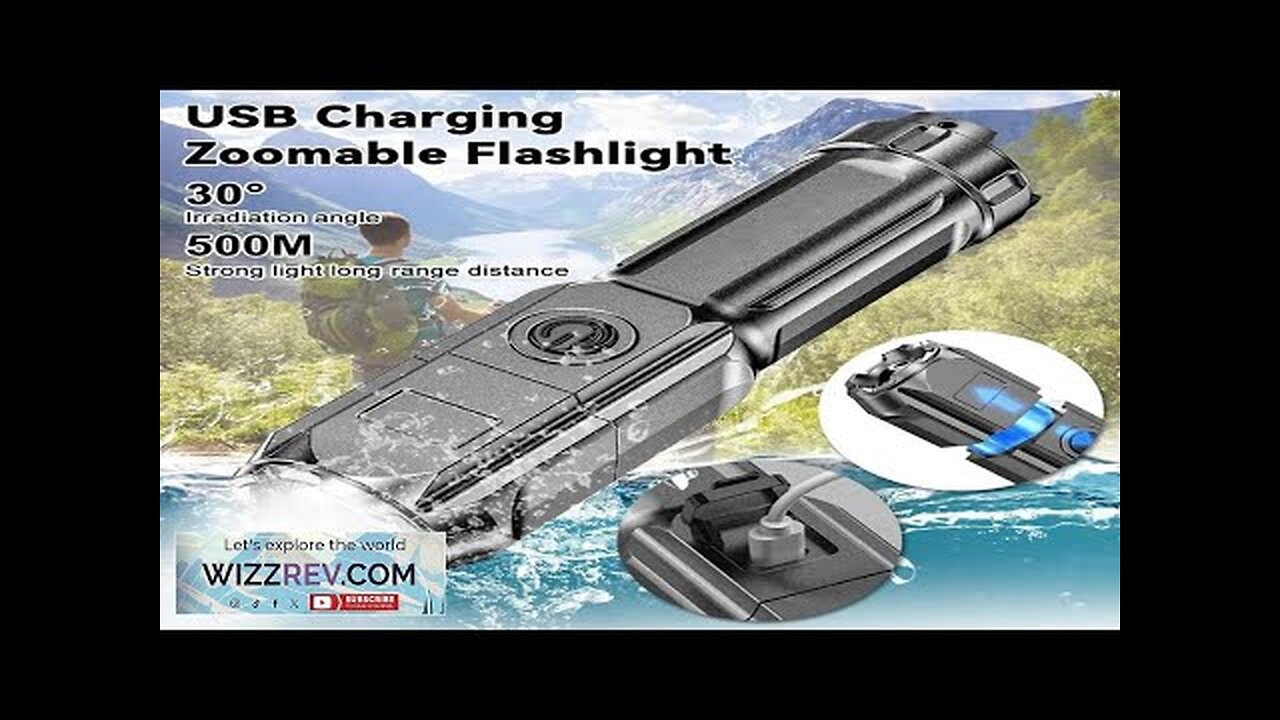 Powerful LED Flashlight USB Rechargeable Torch Portable Zoomable Camping Light 3 Lighting Review