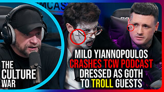 Milo Yiannopoulos CRASHES The Culture War Podcast, Dressed As Goth To Troll Guests