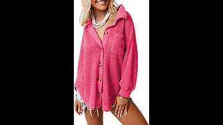 Dokotoo Womens Waffle Knit Shacket Jacket