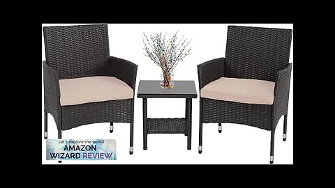 FDW Patio Furniture Set Outdoor Furniture Wicker Bistro Rattan Chair Conversation Sets Review