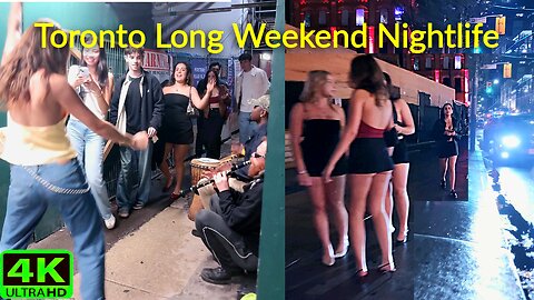 【4K】🌧️ Toronto Nightlife VIBE (Thanksgiving Long Weekend) Canada 🇨🇦
