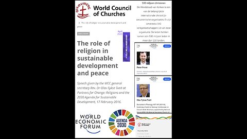 World Council of Churches is gelieerd aan World Economic Forum en SDG 2030 Agenda uitvoerder