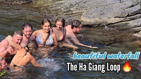 Beautiful Girls 🔥 Diving to Explore Beautiful Waterfalls #02 😍 Ha Giang Loop 4K HD