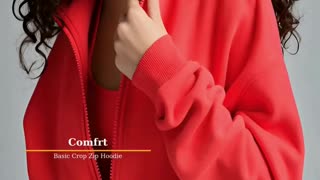 Basic Crop Zip Hoodie by Comfrt – your new everyday cozy layer
