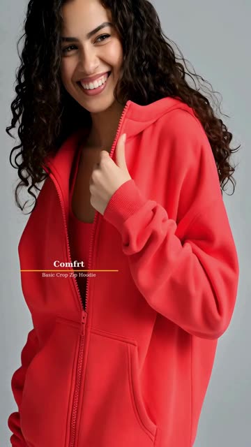 Basic Crop Zip Hoodie by Comfrt – your new everyday cozy layer