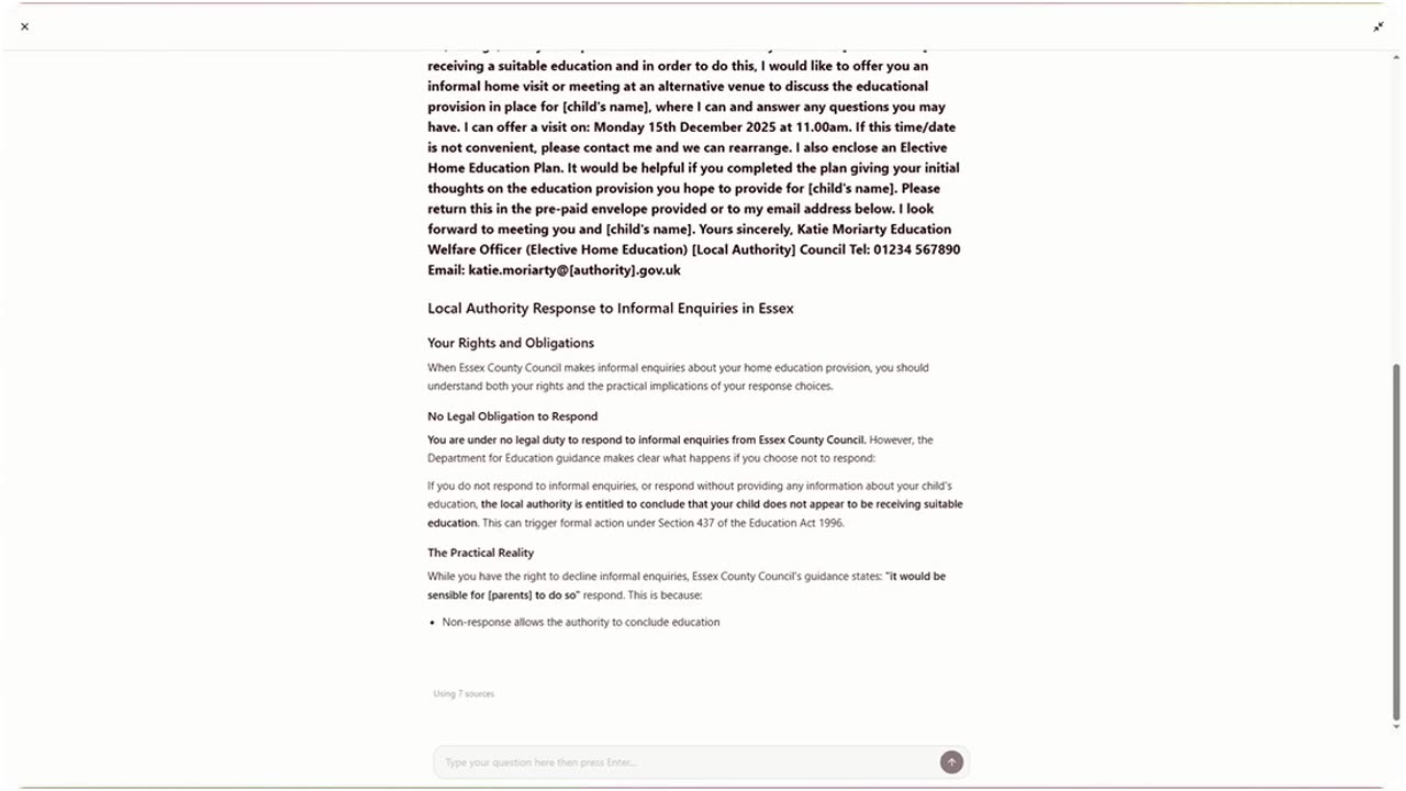 Education Hero: AI powered legal resource for home educators