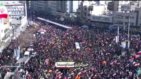 Millions of supporters of the Iranian government...