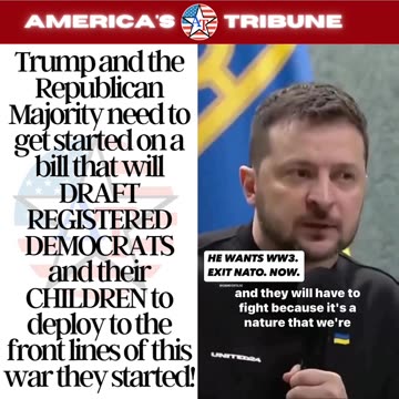 Trump and Republicans need to pass a bill that will DRAFT REGISTERED Democrats for Ukraine