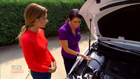 Her scalp was ripped off by her car engine's fan belt